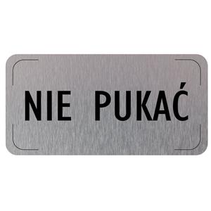 Znak drzwi - Nie pukać, płyta aluminiowa, 160 x 80 mm