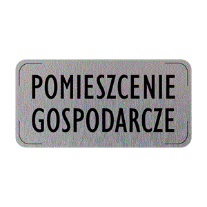 Znak drzwi - Pomieszczenie gospodarcze - płyta aluminiowa, 160 x 80 mm