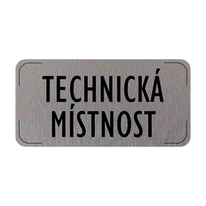 Znak drzwi - Technická místnost, płyta aluminiowa, 160 x 80 mm